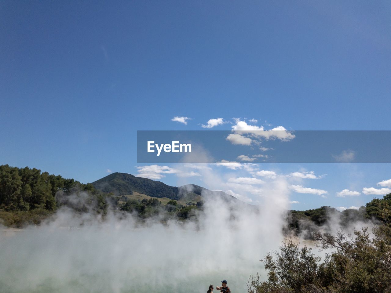 Hot smoke billowing out of a geo thermal valley