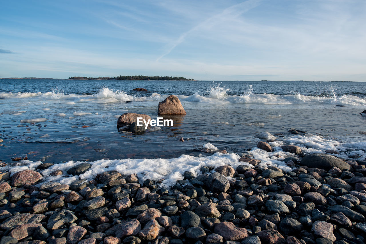 Scenic view of sea at beach