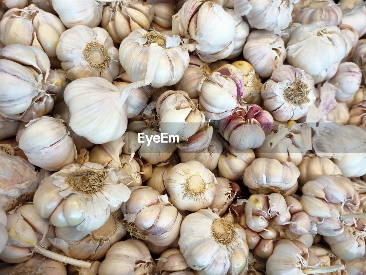 Full frame shot of onions for sale in market