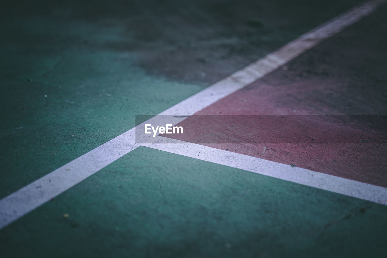 High angle view of empty road