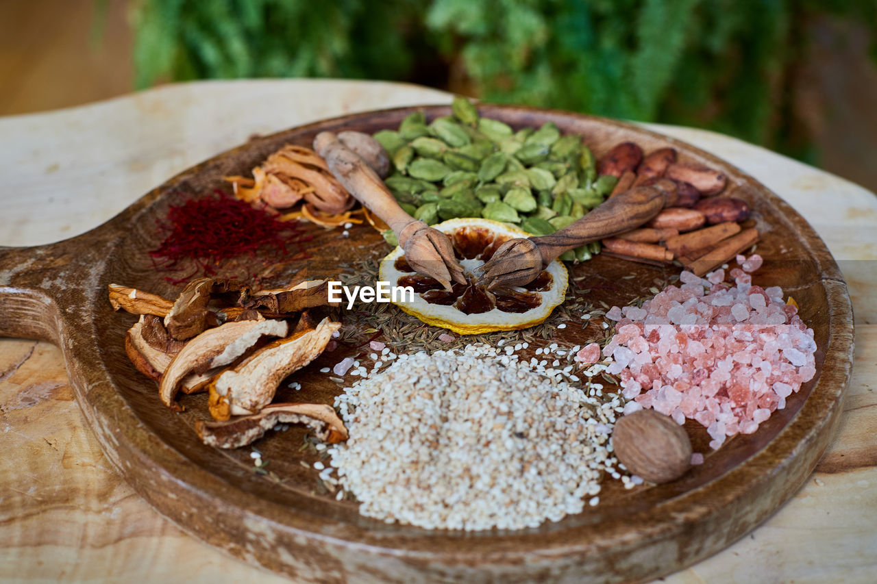 HIGH ANGLE VIEW OF FOOD ON PLATE