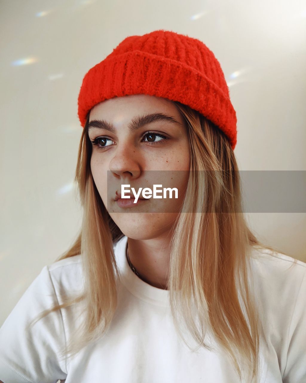 Close-up portrait of beautiful young woman