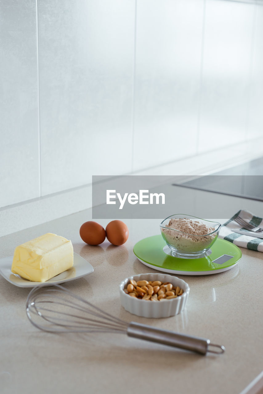 Ingredients for baking cookies on the cooktop