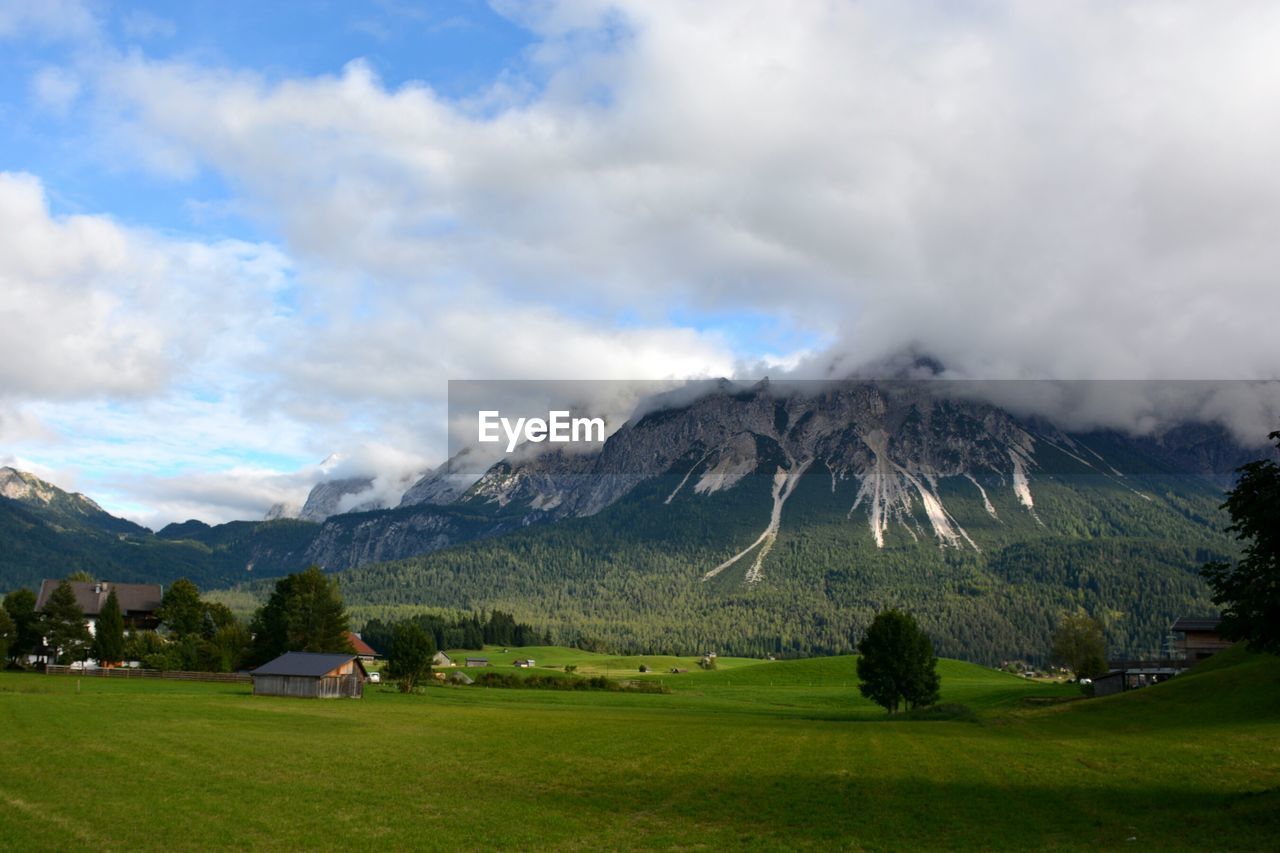 Scenic view of mountains against sky