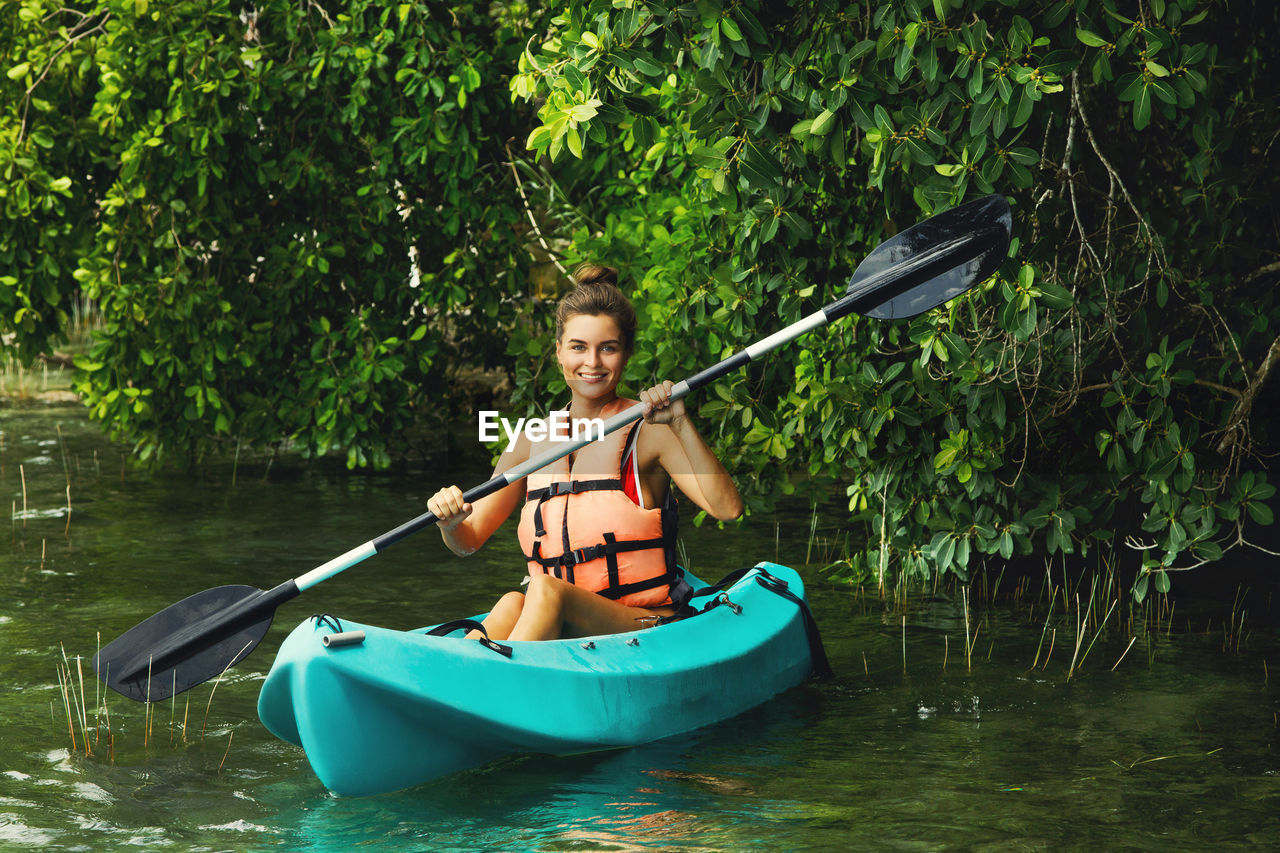 man kayaking