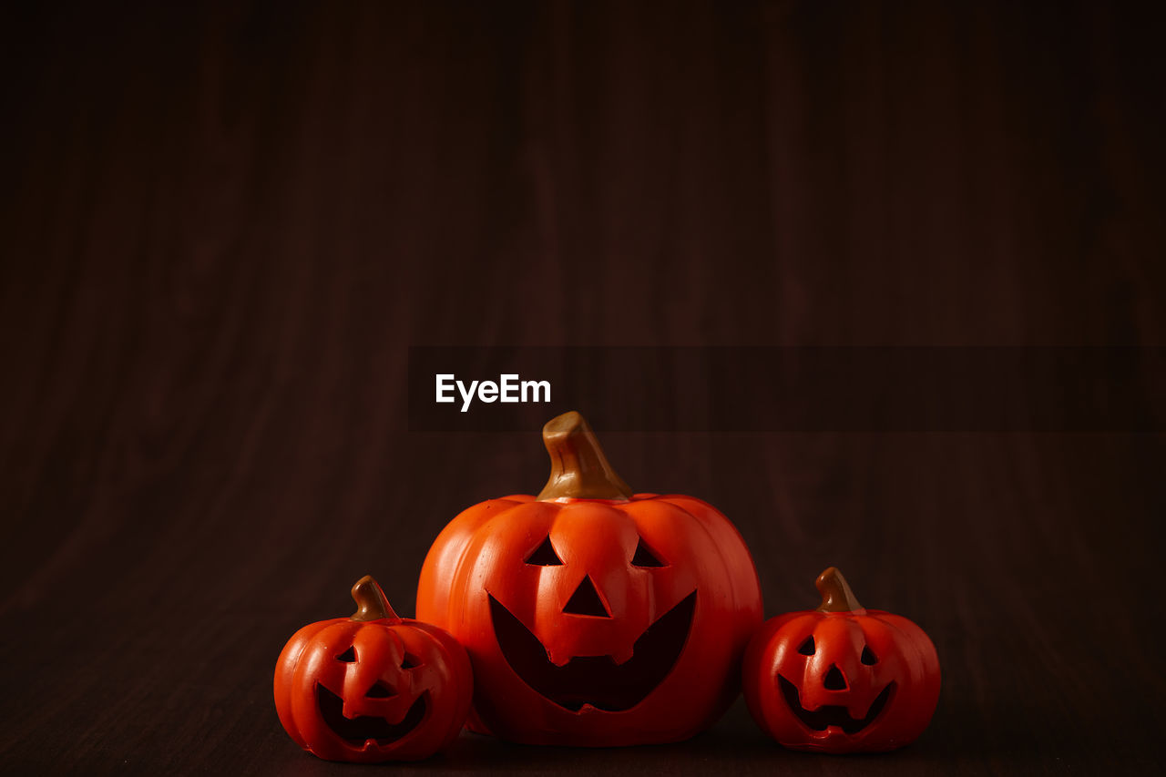 Halloween pumpkin on old wooden background