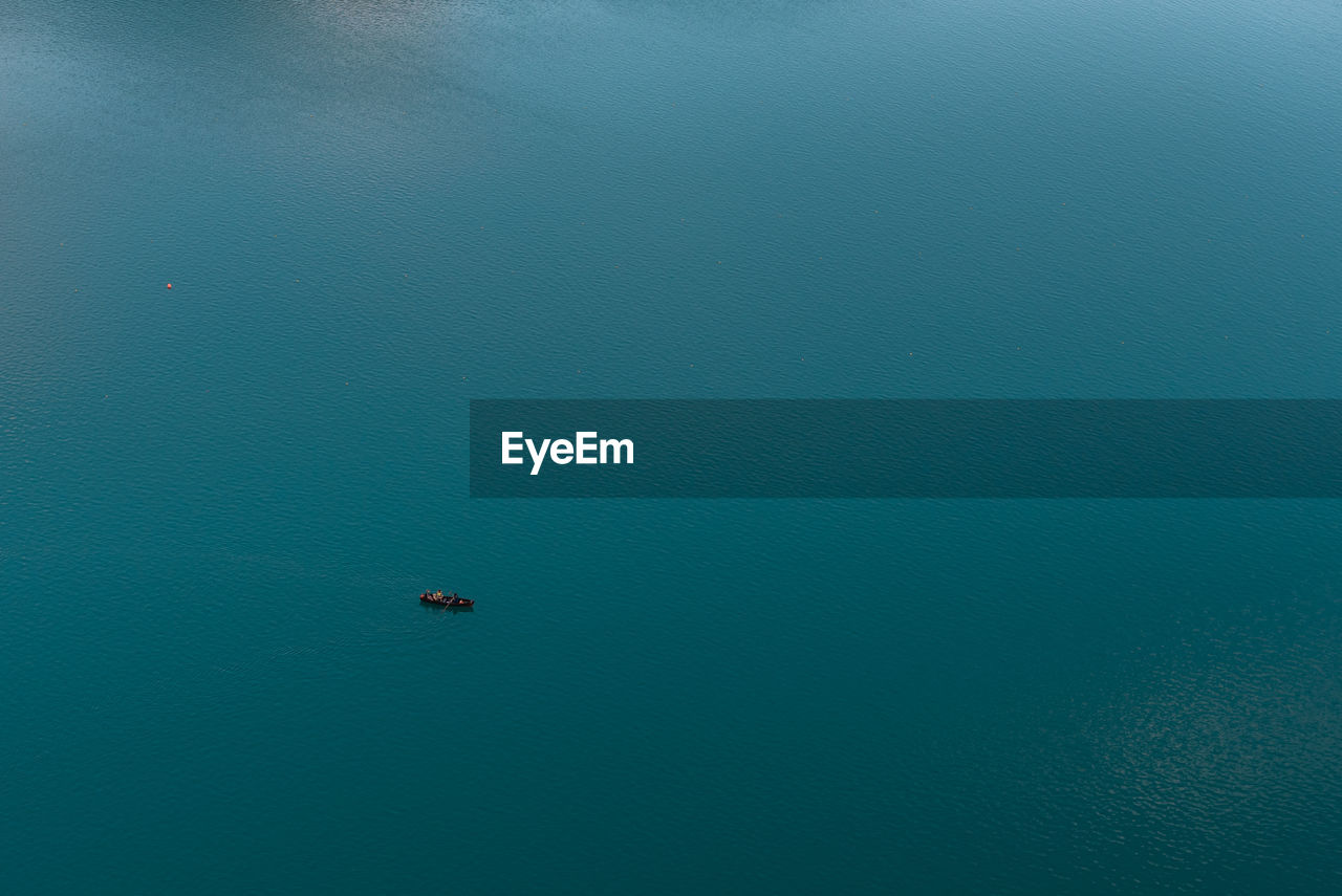 High angle view of boat in sea