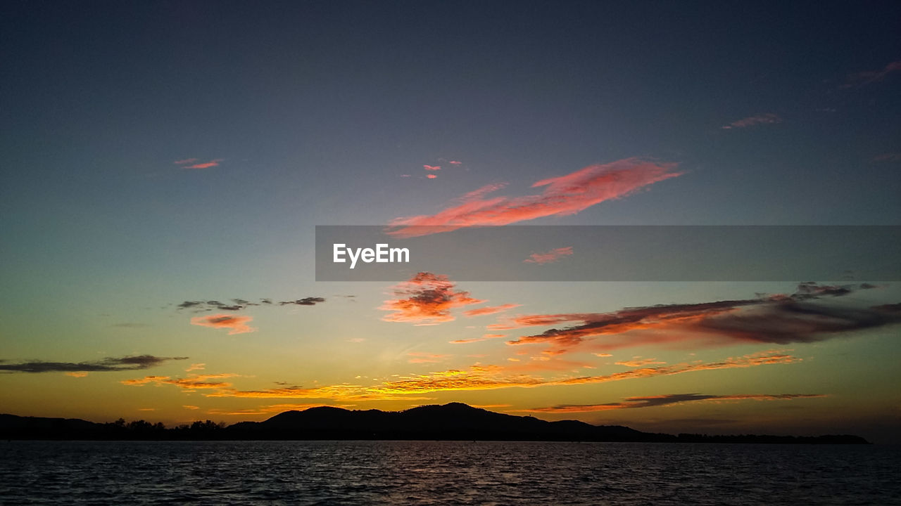 SCENIC VIEW OF SEA DURING SUNSET