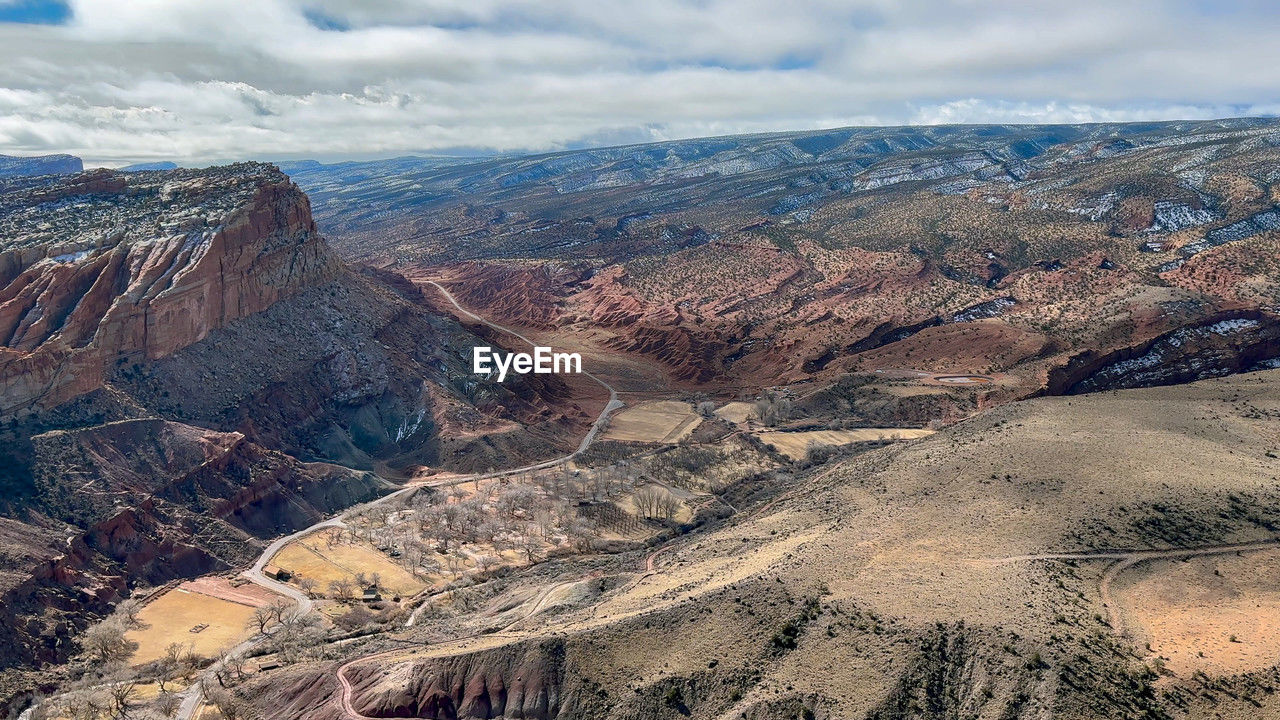 high angle view of landscape against sky