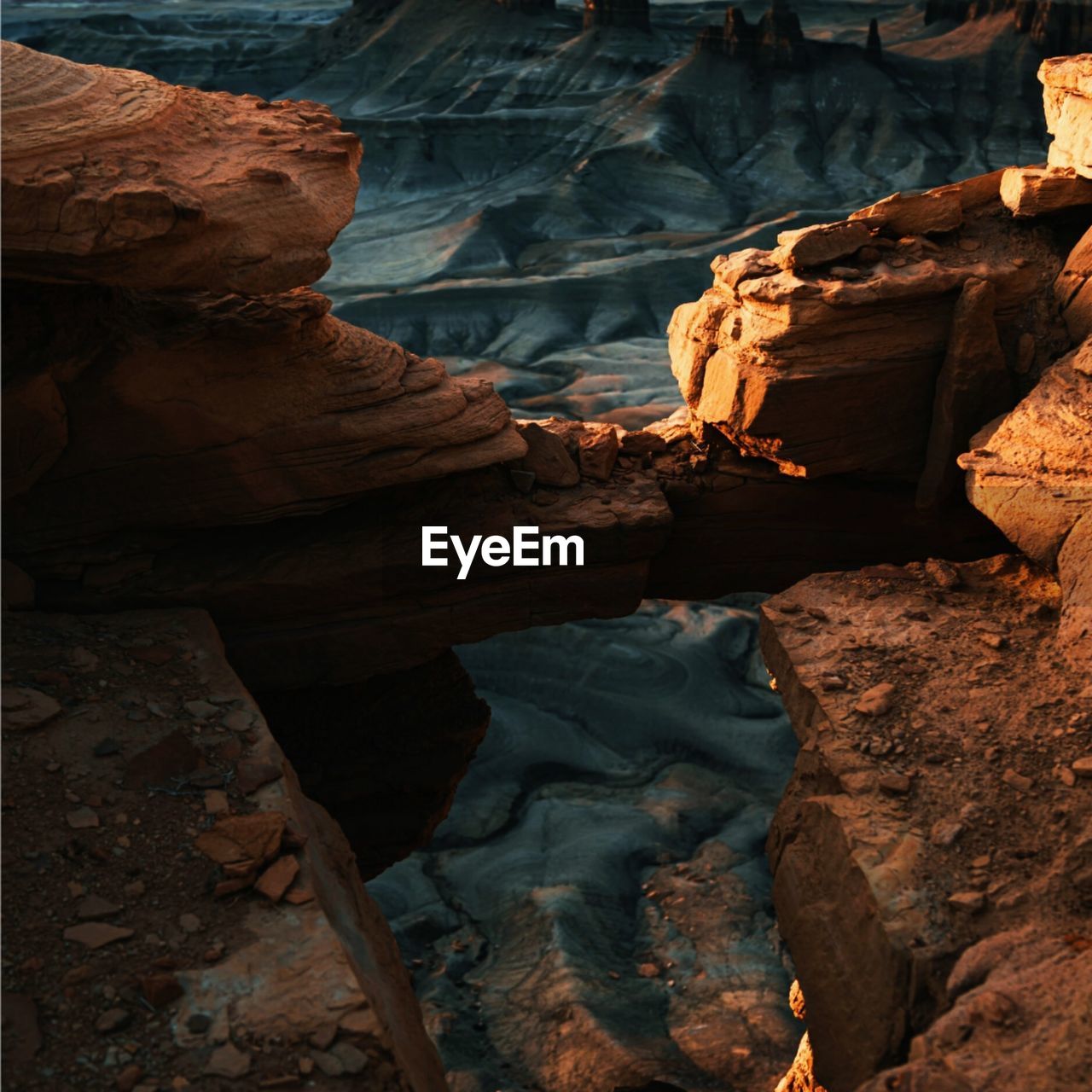 Low angle view of rock formation