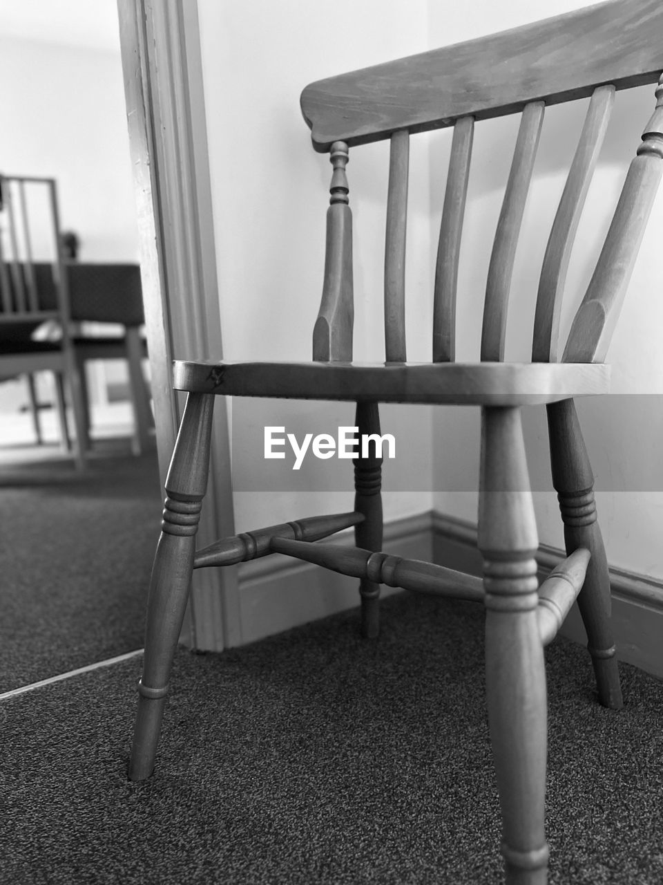 seat, furniture, chair, white, indoors, sitting, table, black and white, black, no people, home interior, monochrome photography, absence, relaxation, flooring