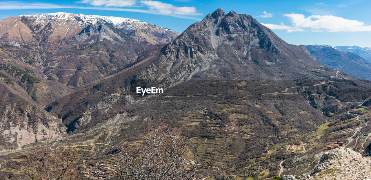 Scenic view of mountains against sky