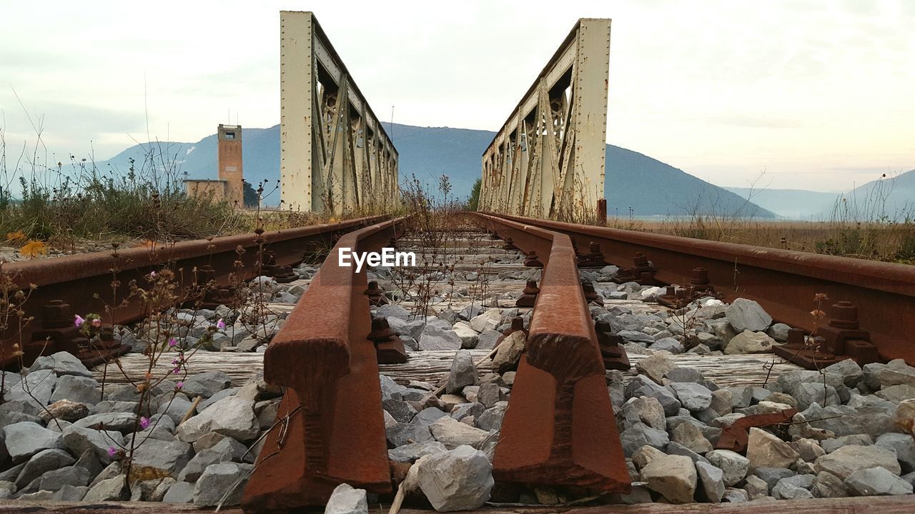 Railway bridge against sky