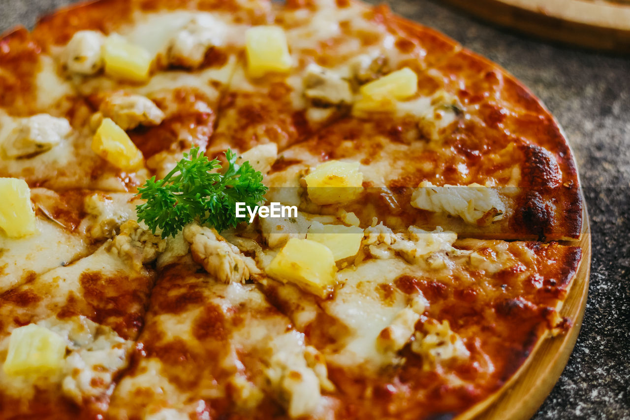 Homemade pizza in various topping with tasty flavour