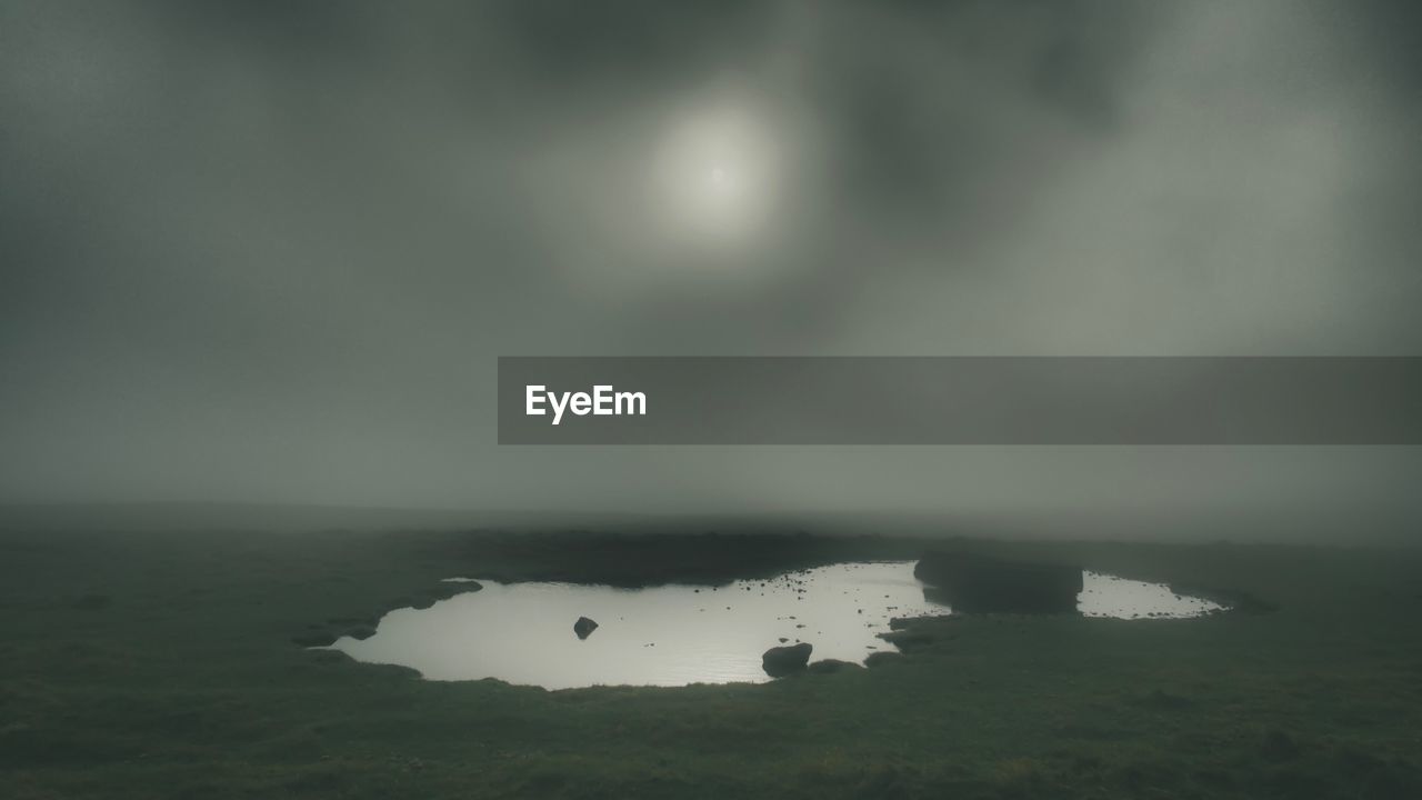 SCENIC VIEW OF SEA AGAINST SKY DURING FOG