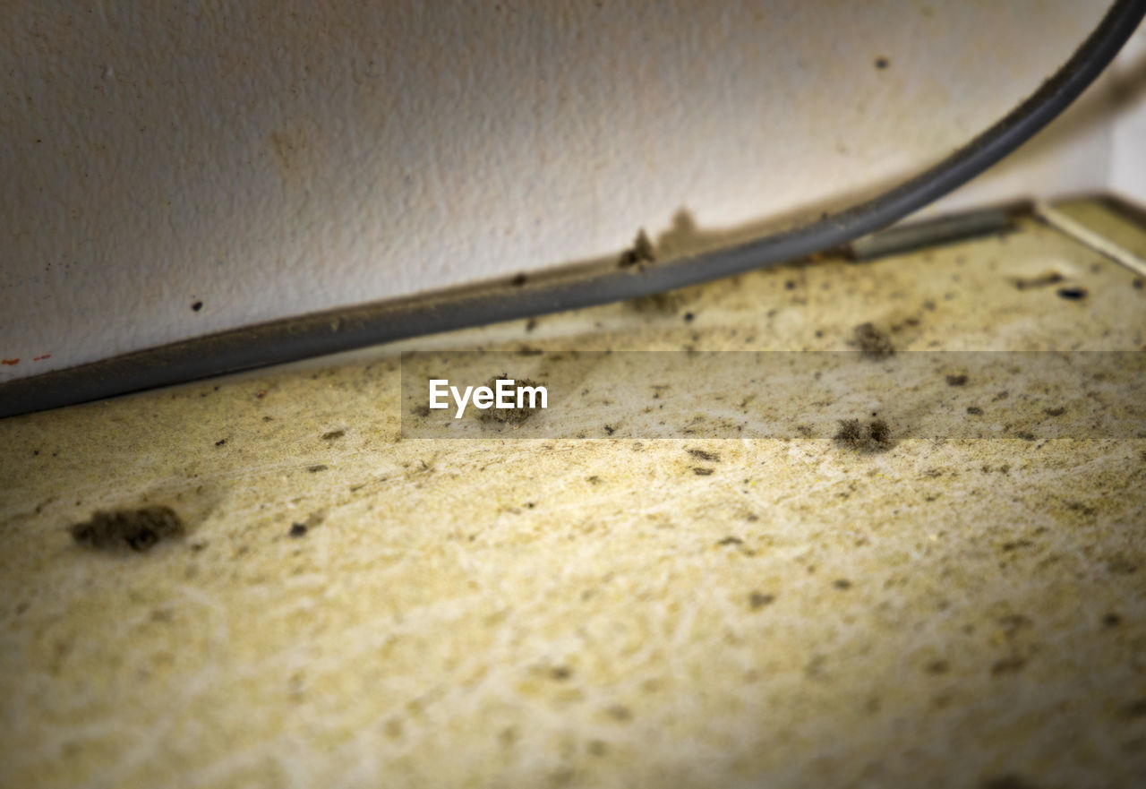 Close-up of dirt in old style kitchen