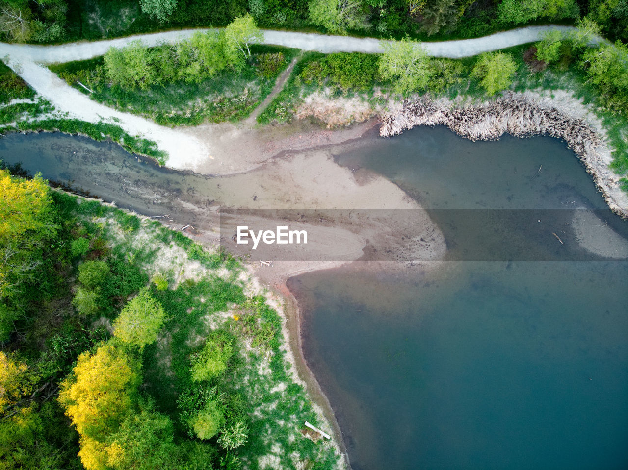 Beutiful aerial shot of a beach in canada