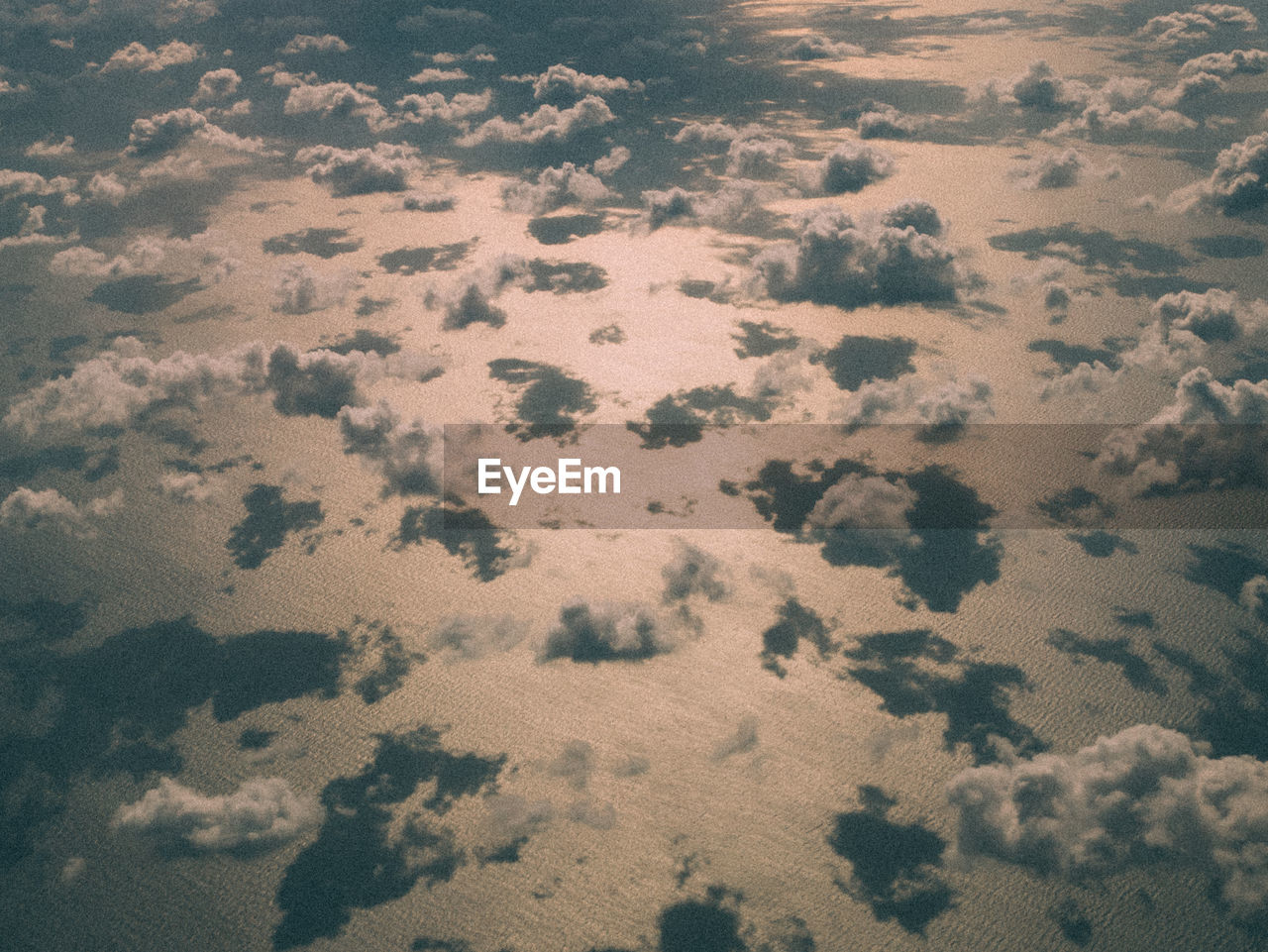 High angle view of clouds against sea