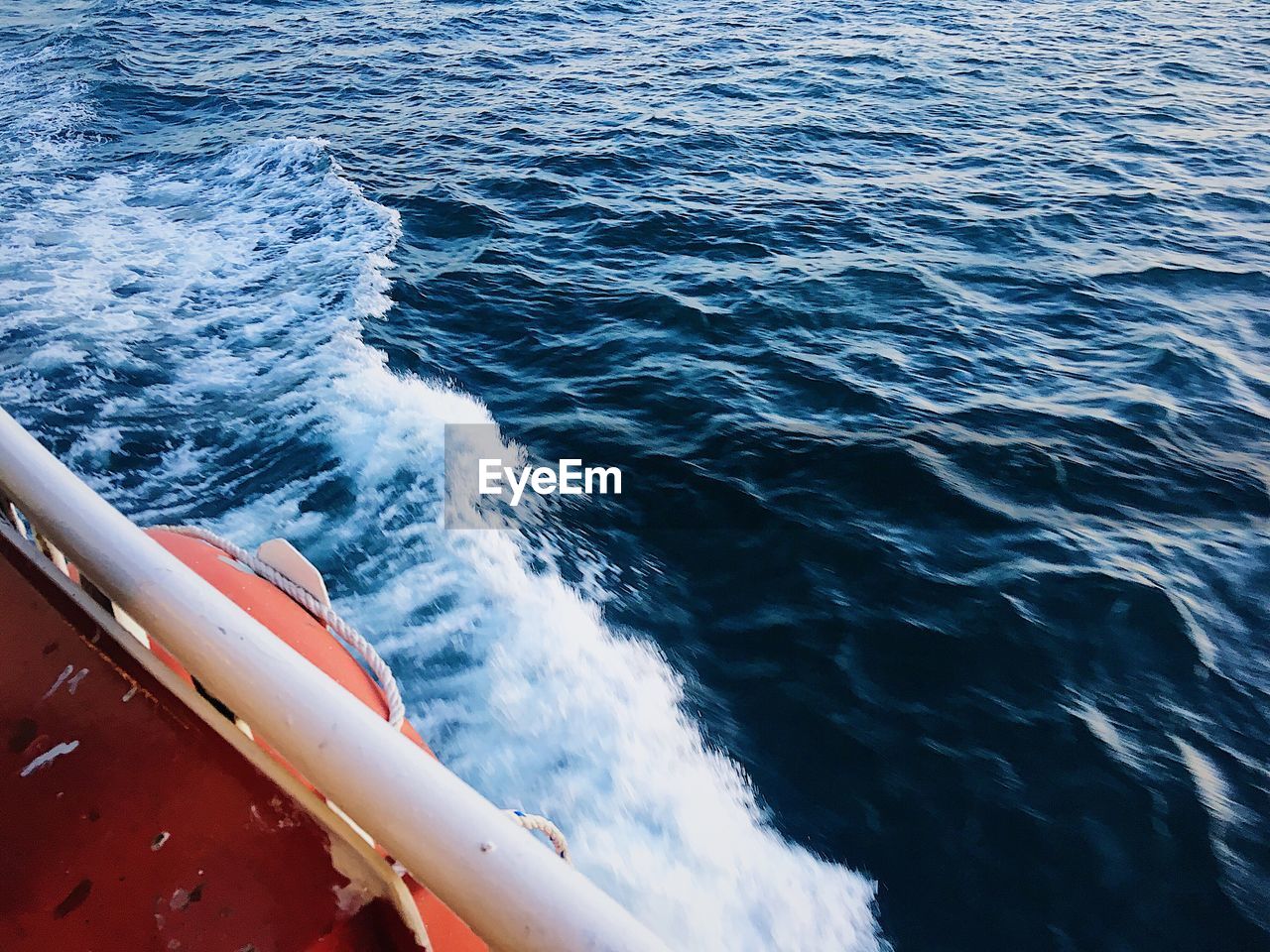 Close-up of boat in sea