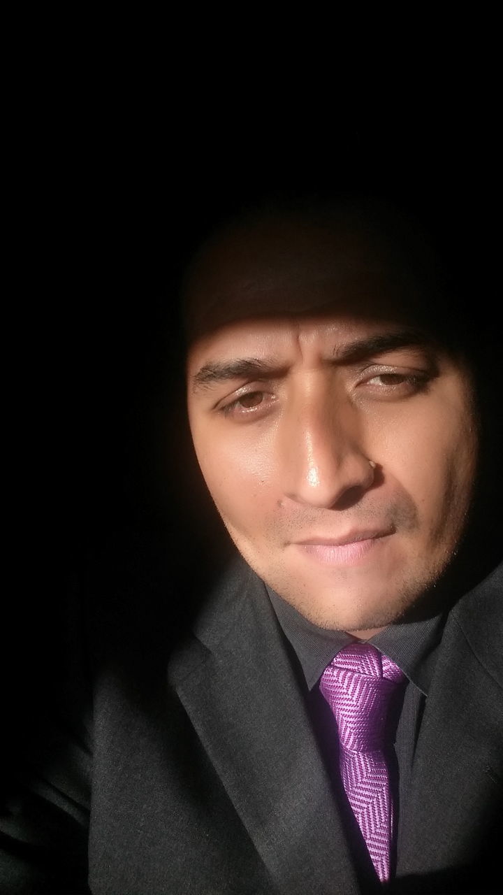 Close-up of sunlight on businessman