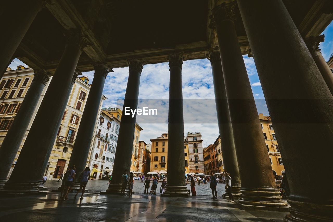 Low angle view of columns of palace