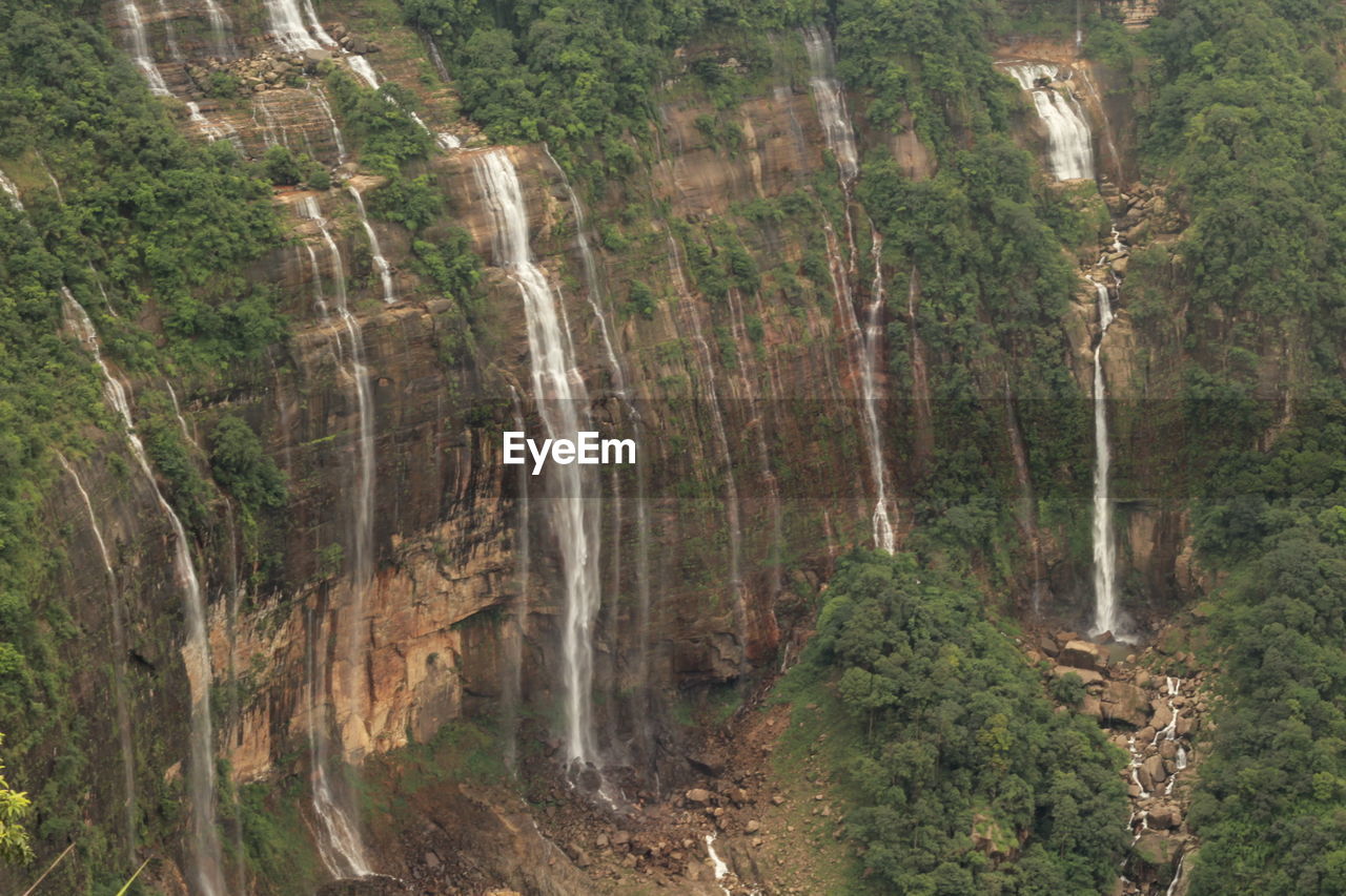 Scenic view of seven waterfall in north east india...meghalayan falls.
