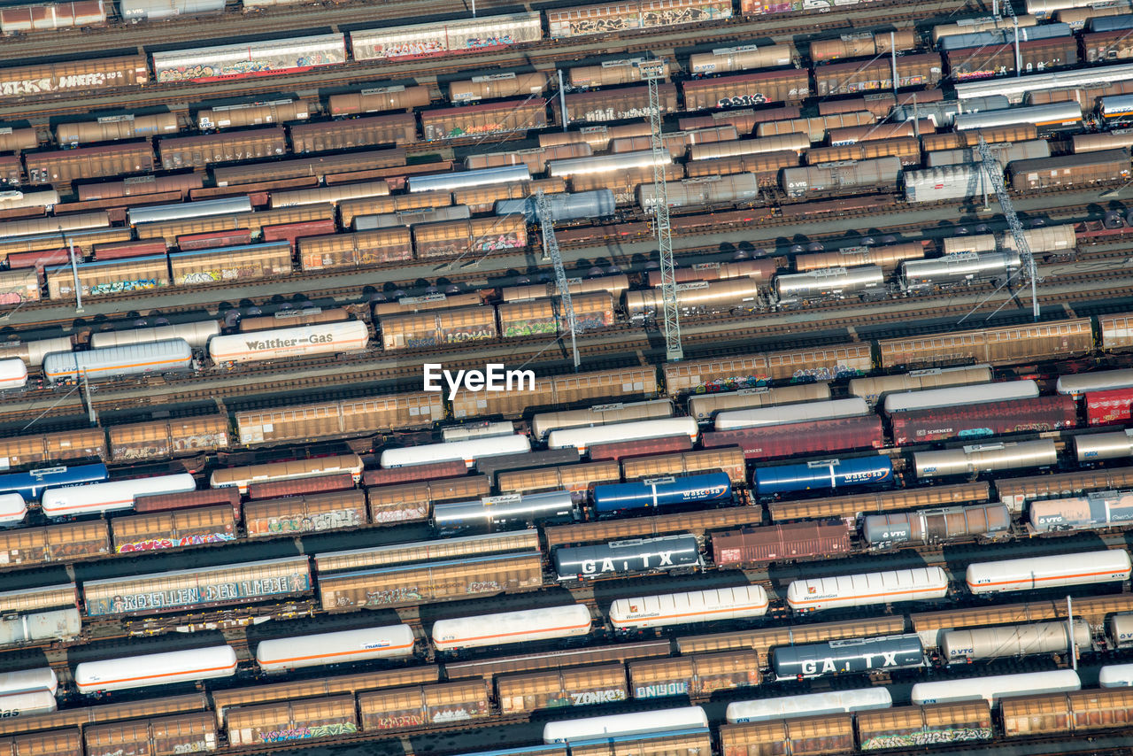 Directly above shot of shunting yard