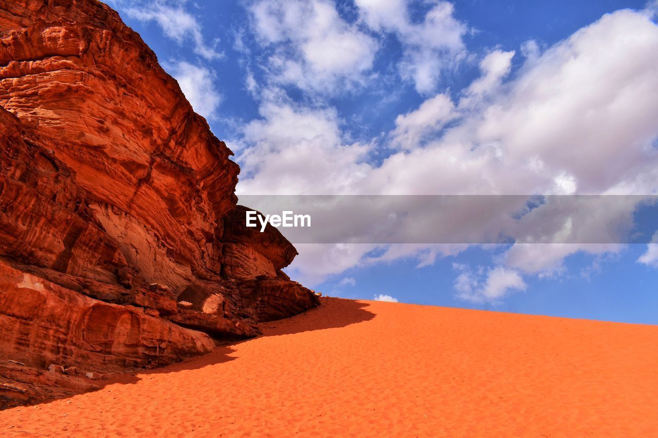 Scenic view of rock formations against sky