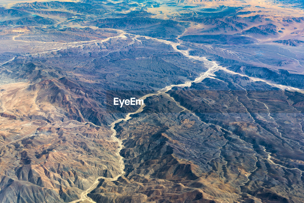 Aerial view of dramatic landscape