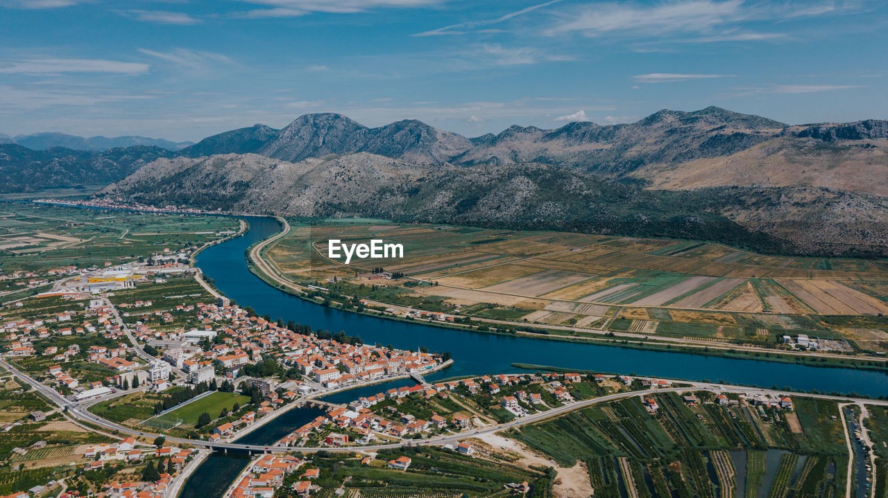 Drone view of amazing the neretva valley