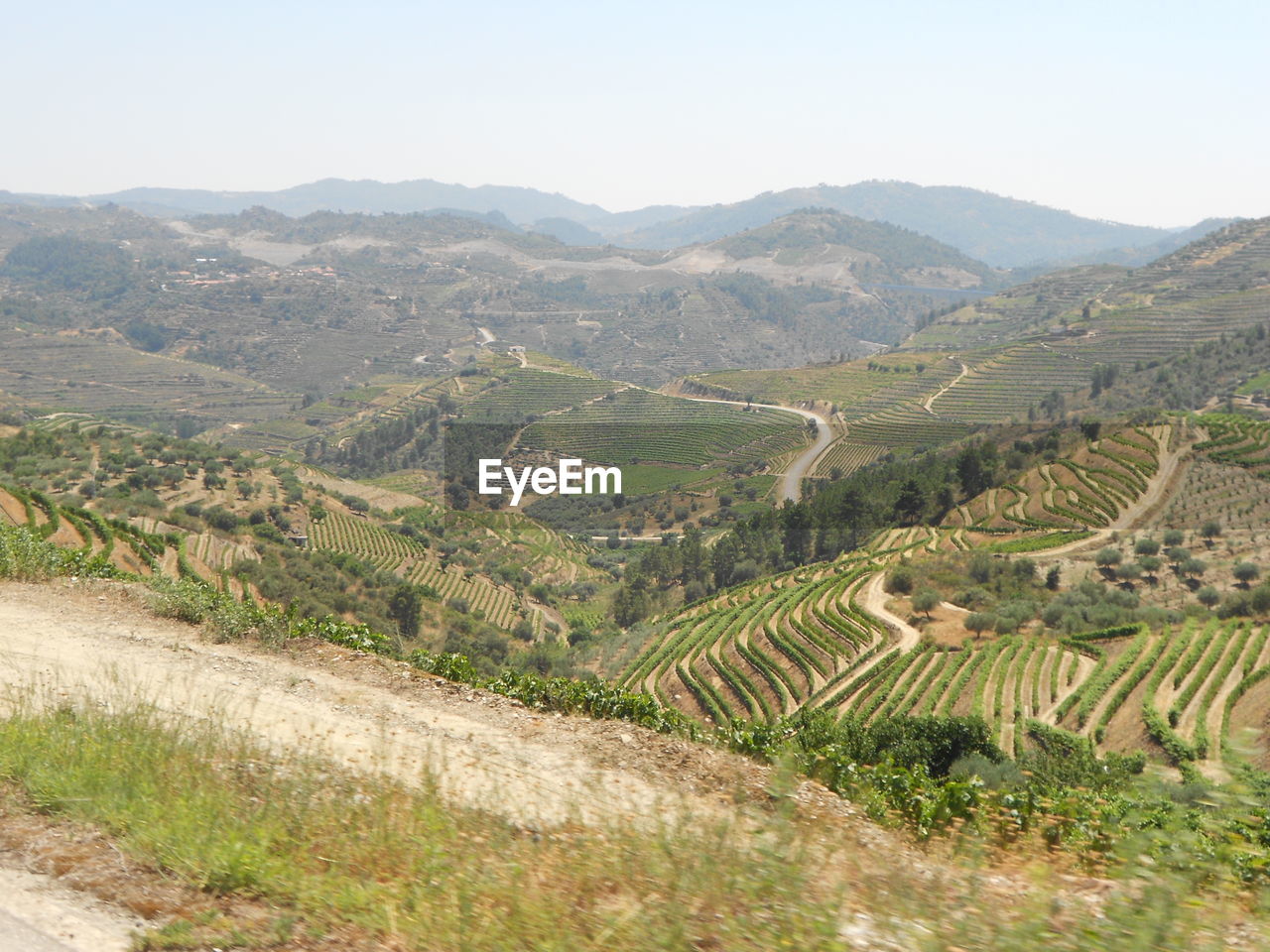 High angle view of mountain range