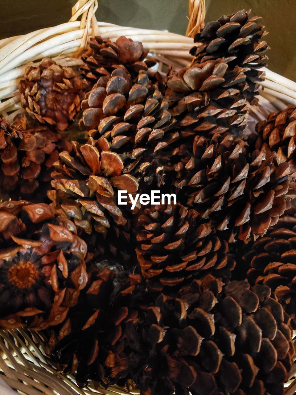 CLOSE-UP OF WICKER BASKET IN CONTAINER