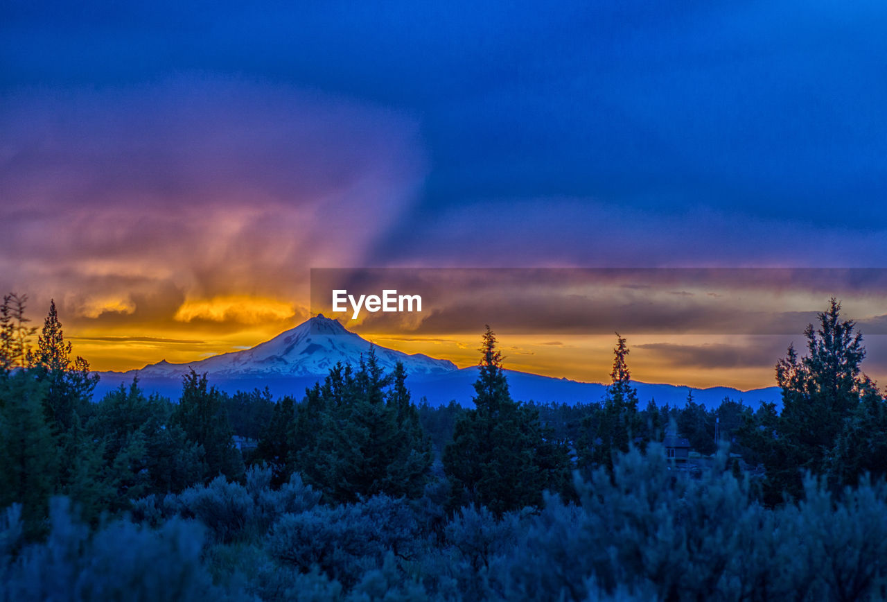 Scenic view of landscape against sky during sunset