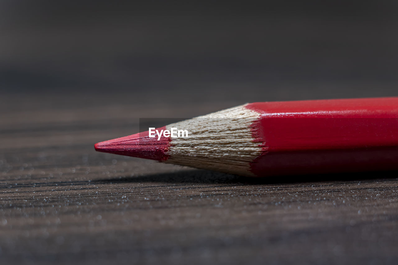 Close-up of colored pencils on table