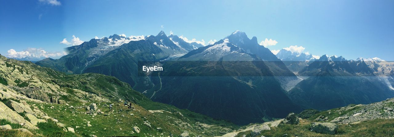 Panoramic view of mountains against sky