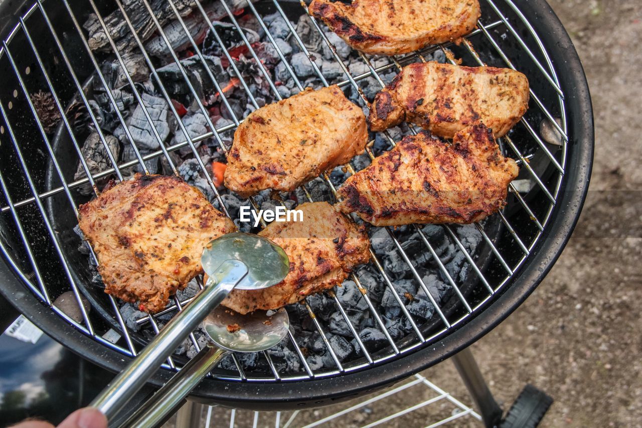 Close-up food on grill