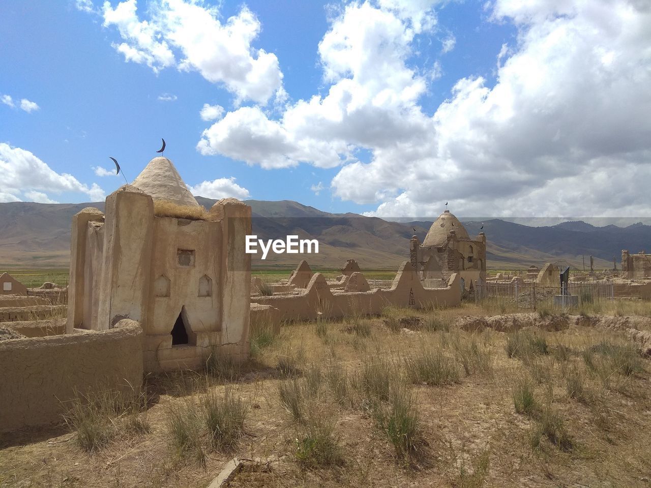 Old graveyard in rural kyrgyzstan