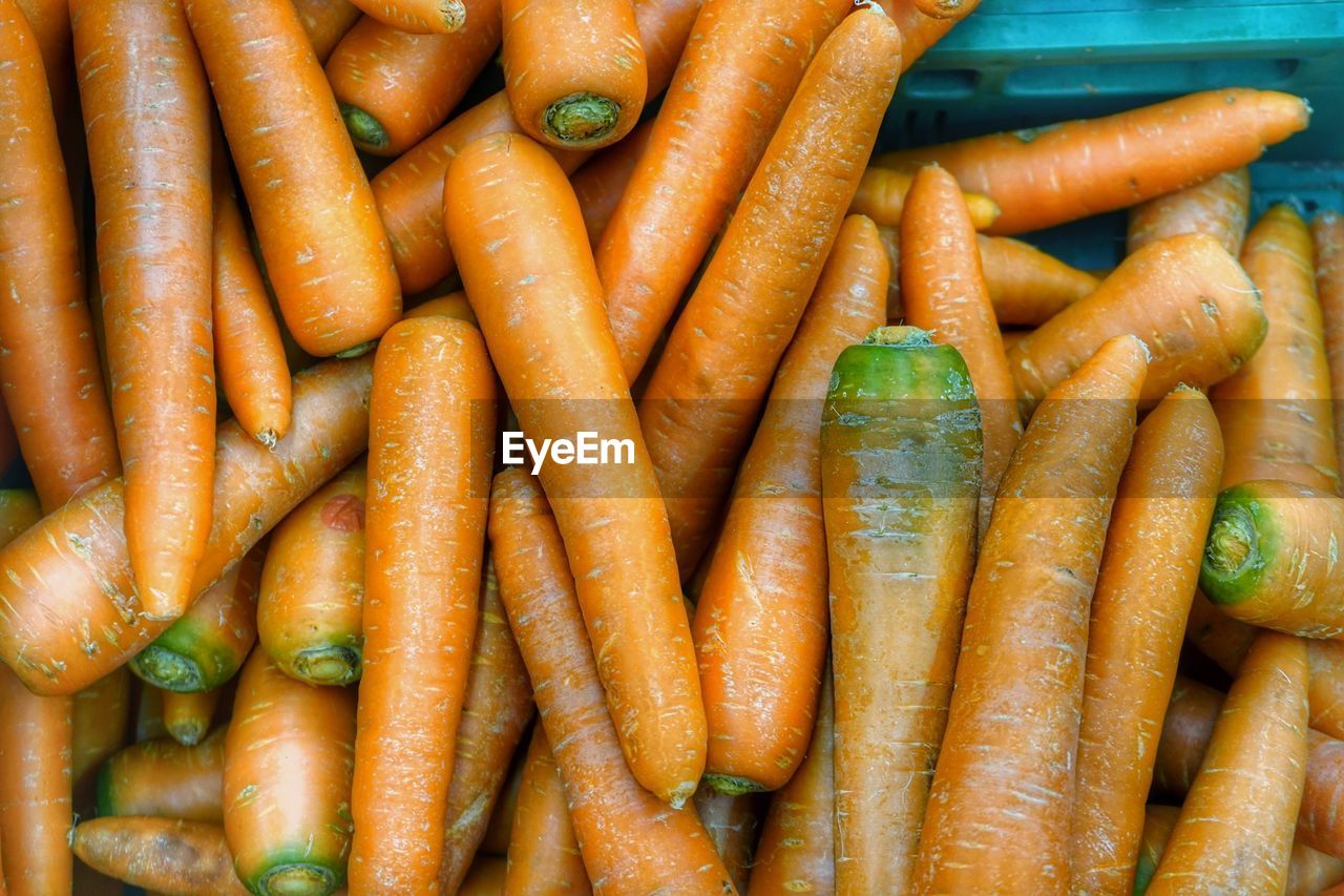 High angle view of vegetables at market stall