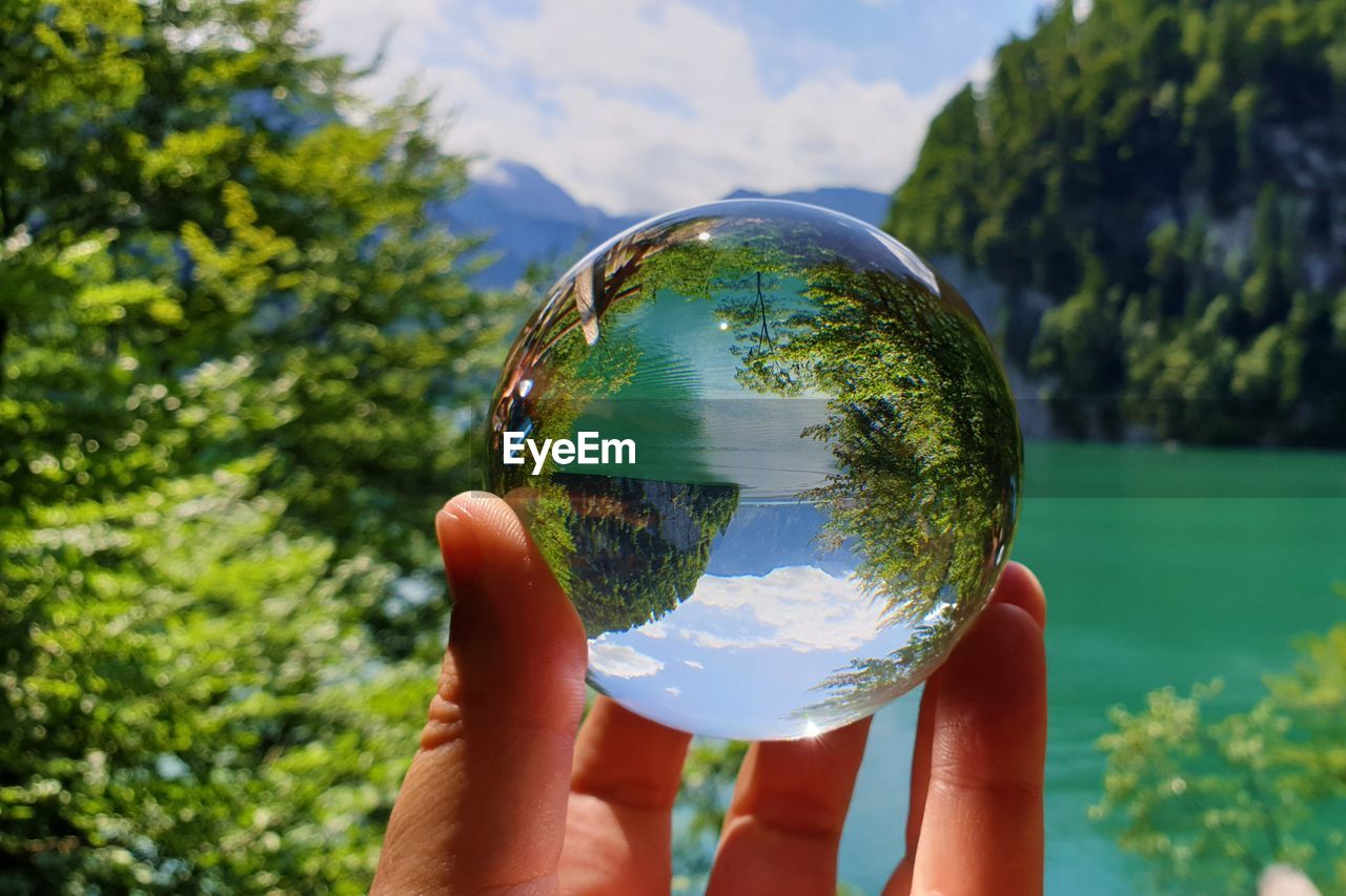 Crystalball shot over lake königssee from malerwinkel viewpoint