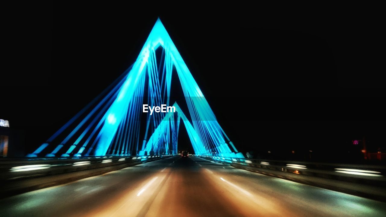 LIGHT TRAILS ON SUSPENSION BRIDGE