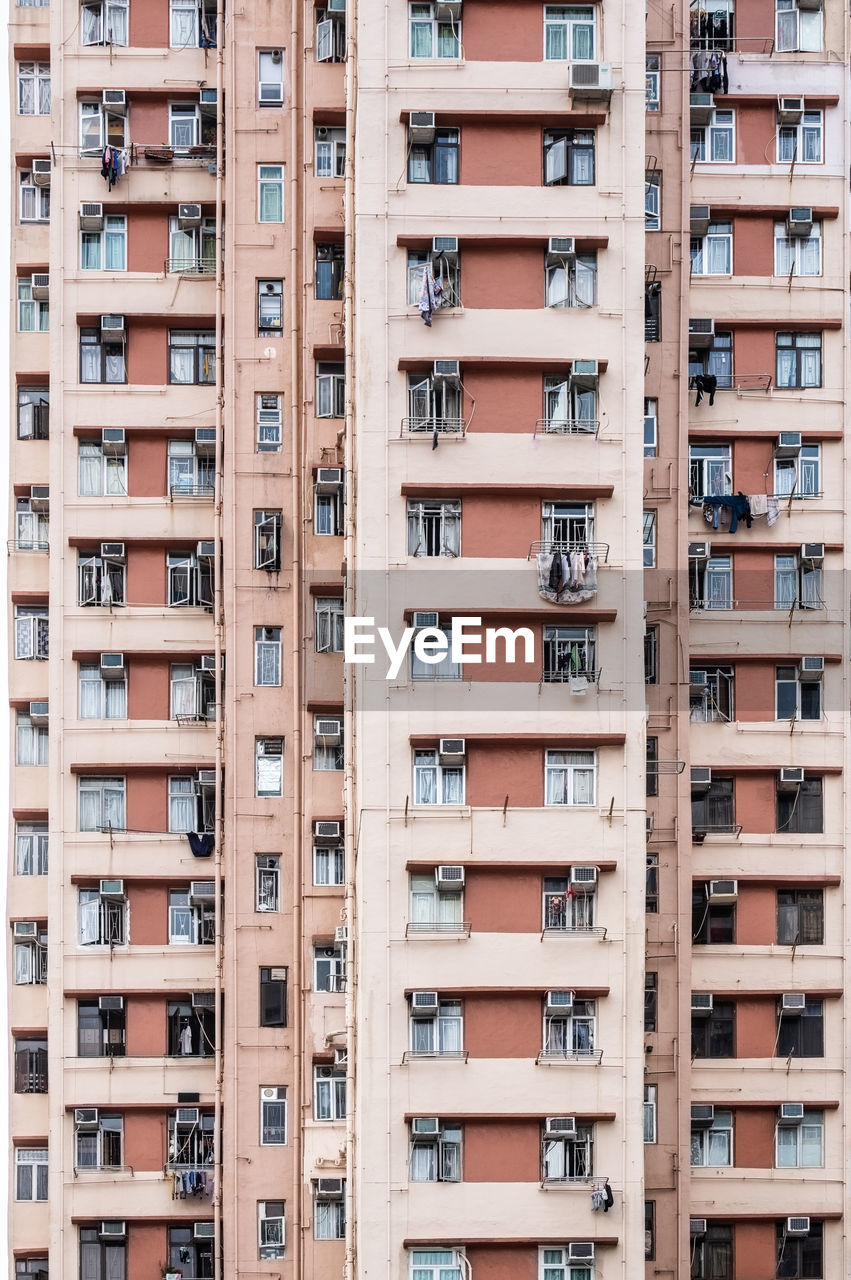 Apartment building exterior architecture in hong kong.