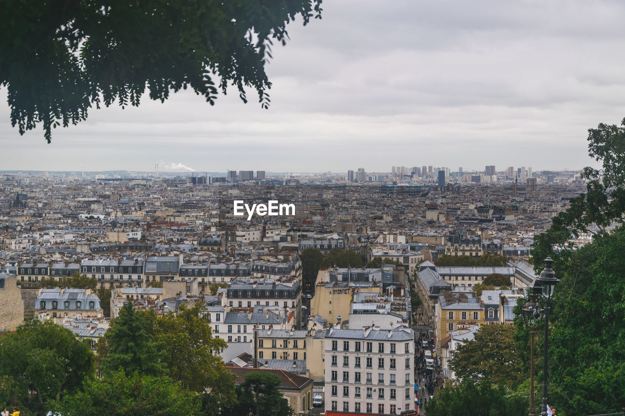 View on paris from top of the montmartre hill.