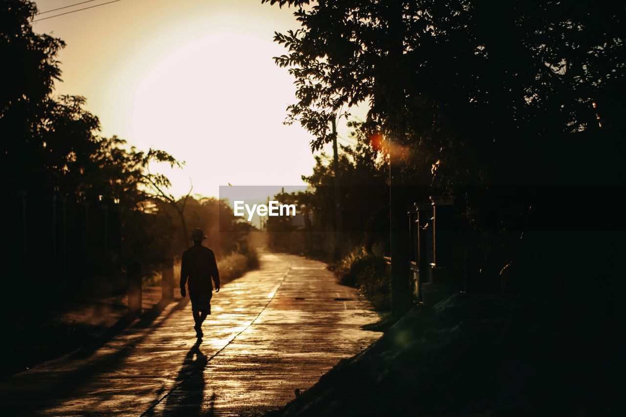 Sunset and the street