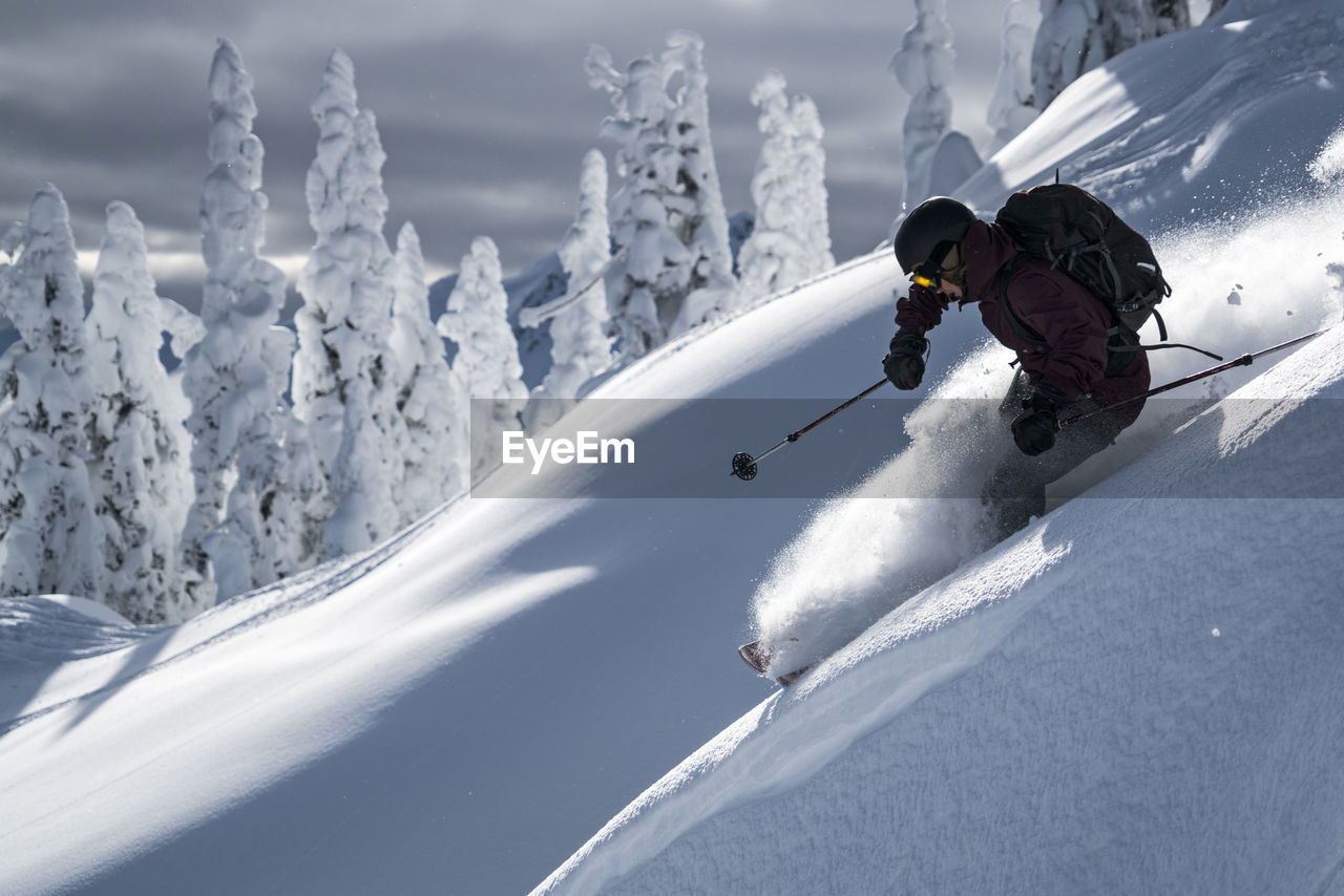 Man skiing in backcountry at mt. baker, washington