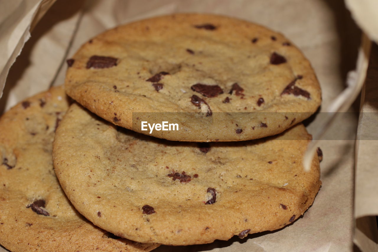 Close-up of cookies in plate