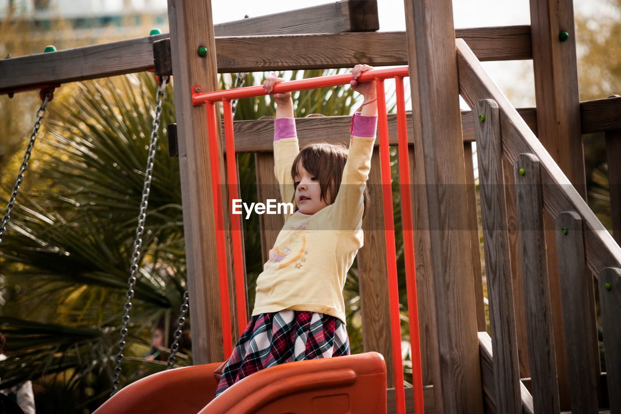 Girl playing at playground