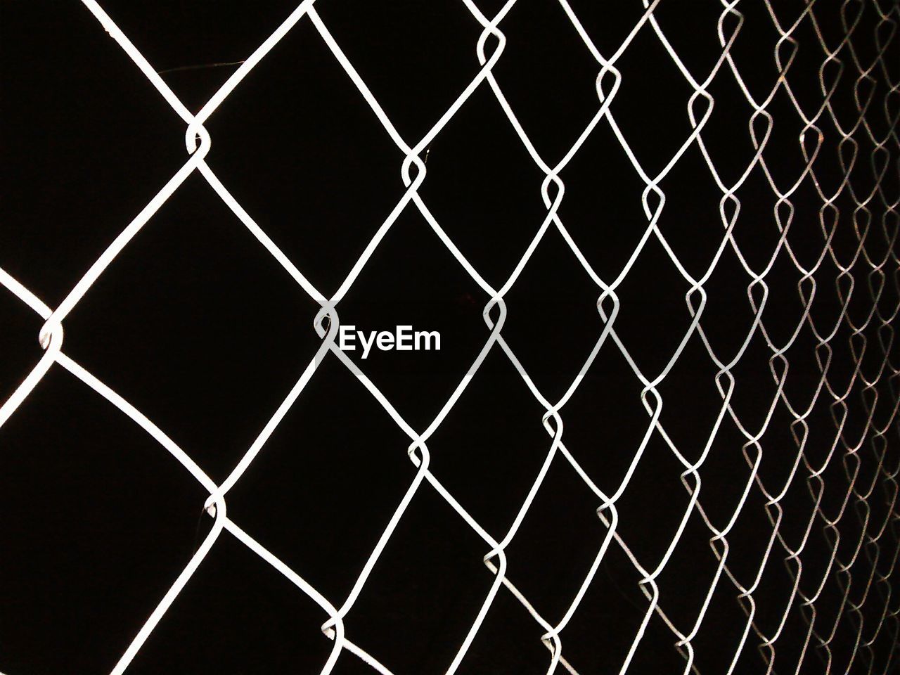 Detail shot of fence over black background