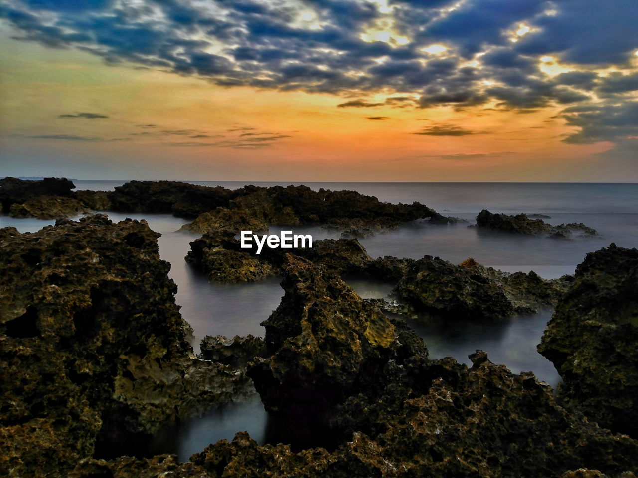 SCENIC VIEW OF SEA DURING SUNSET