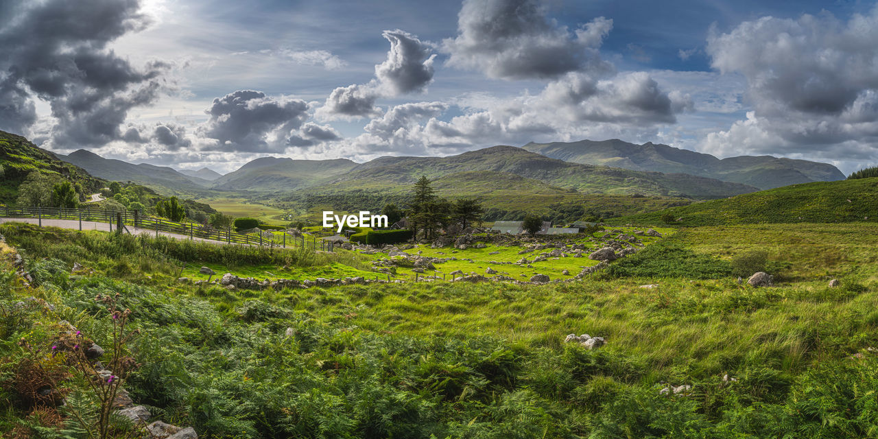 Panorama of beautiful molls gap, wild atlantic way, ring of kerry, ireland