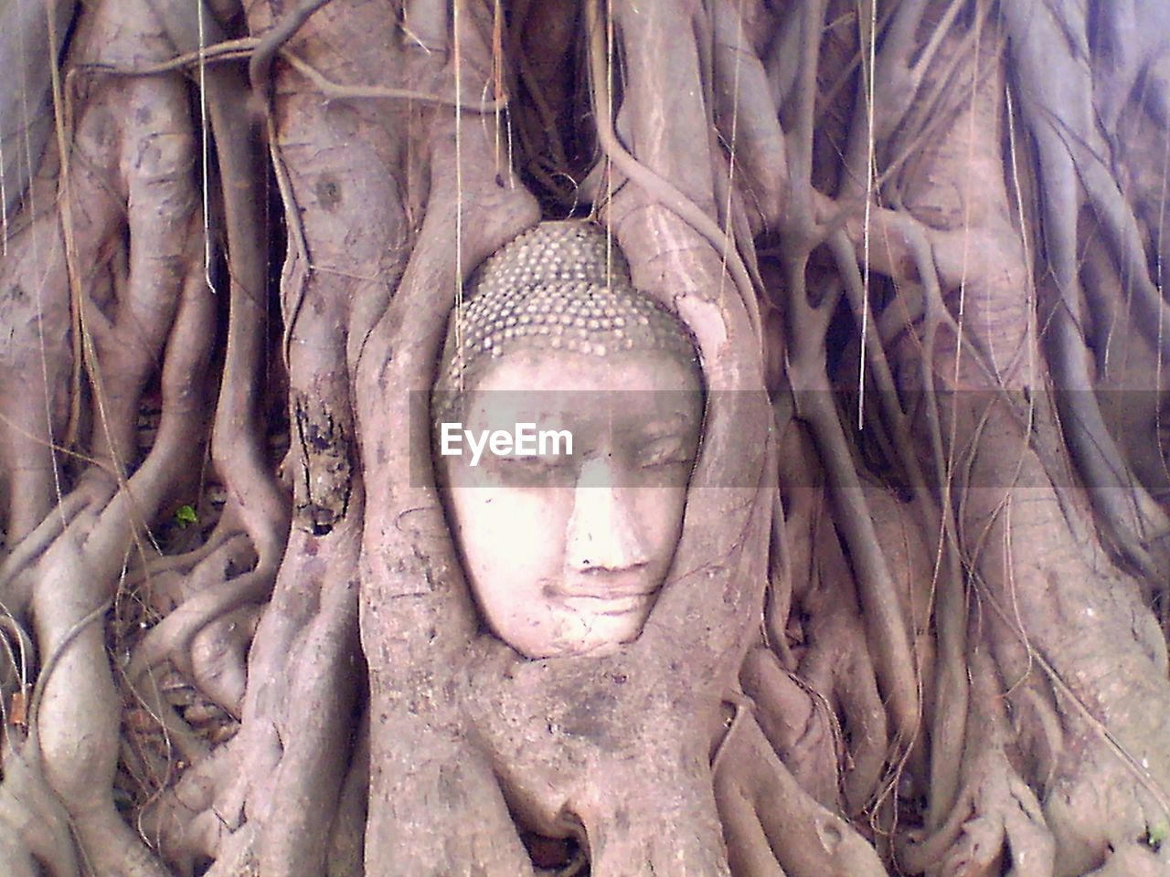 STATUE OF TREE TRUNK WITH CROSS